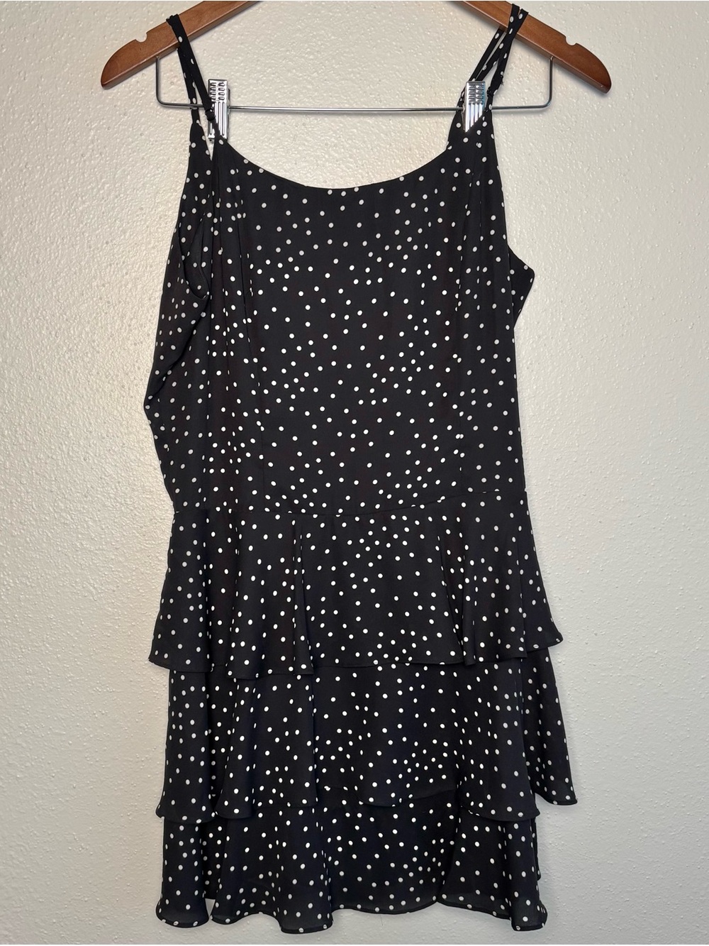 Forever 21 Black and White Polka Dot Tiered Mini Dress